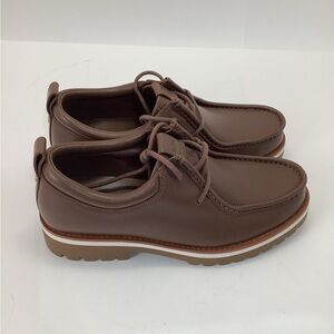 Coach Men's Banks Leather Boots Dark Saddle Brown size 7.5 NEW in original box